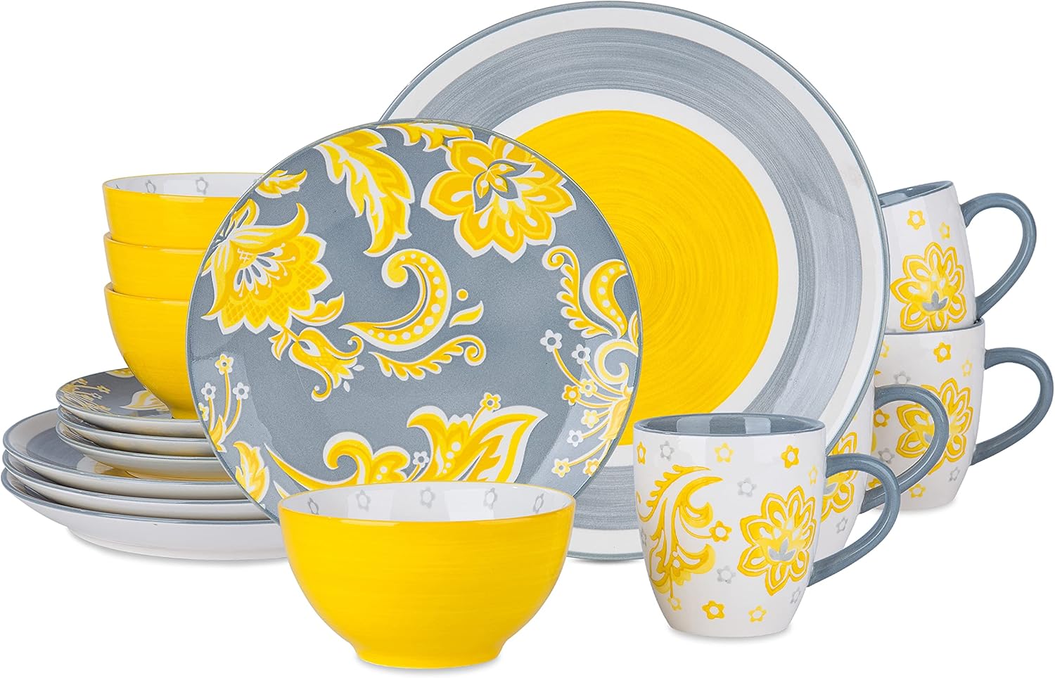 Wisenvoy Ceramic Dinnerware Set, 12Piece Plates and Bowls