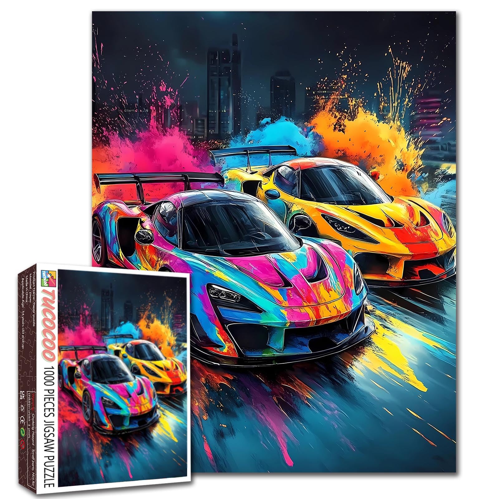 Graffiti Sports Car 1000 Piece Jigsaw Puzzle for Adult Racing Car Puzzle — image 1