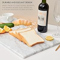 Vista 6 de Kitchen Marble Stone Cutting Board - Marble Cutting & Charcuterie Board of 16 x 12 x 0.6 Inches, Non Slip Scratch Resistant Pastry Tray, Rectangular