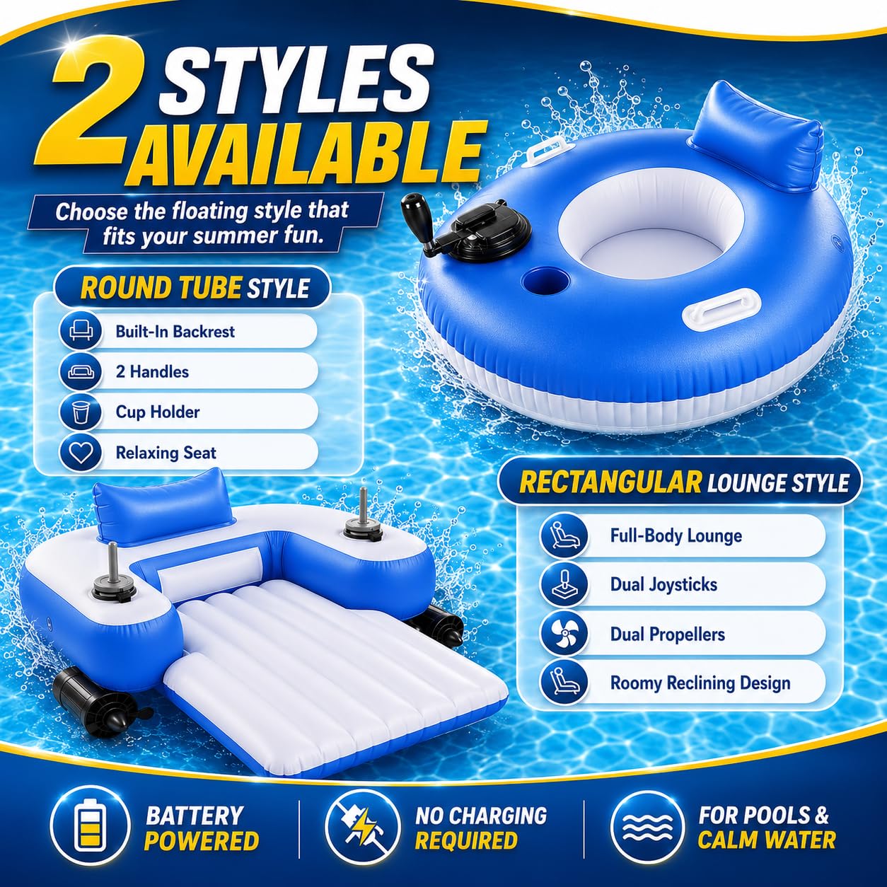 Sillon de Piscina Motorizado para Adultos Tumbona Electrica Hinchable Agua A