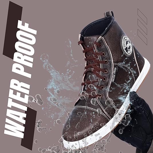 Bikers Gear Motorlaarzen voor heren, waterdichte leren motorschoenen met Techno Gi Thermoplastische op teen cap en hakken, Urban Street Riding Sneakers met enkelsteun en antislipzool, Zwart, 43.5 EU