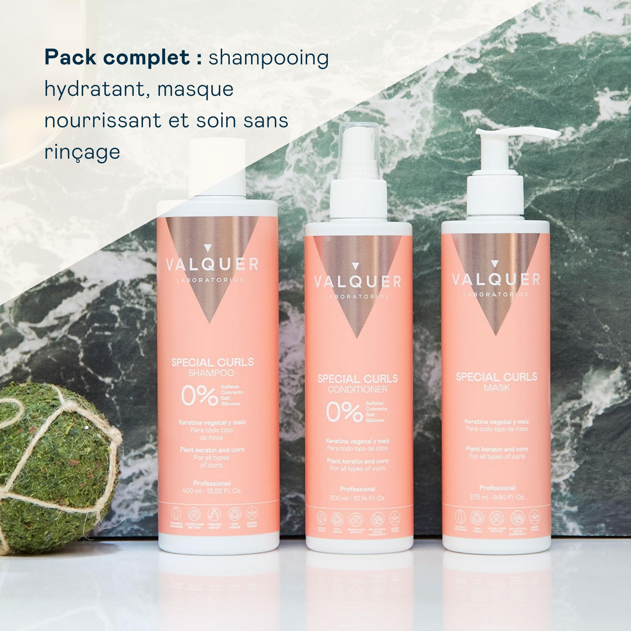 VALQUER Pack Routine Curly | Shampoing + Masque + Après-Shampoing