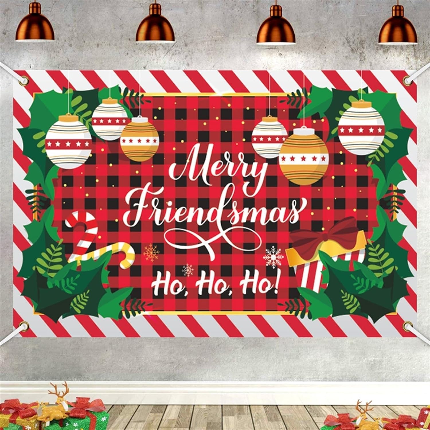 Merry Christmas Banners Christmas Party Decoration Background Cloth, Christmas Decoration Banner, Window Porch Banner, Party Photo Background Banner Xmas Porch Sign Decorations (Color : 3, Size : 90