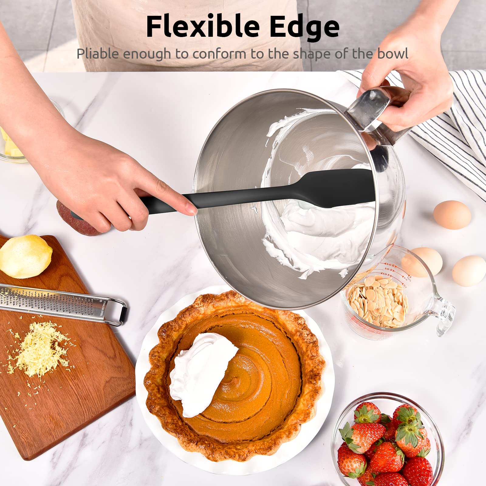 U-Taste 35.6cm Extra Large Silicone Spatula: 250℃ Heat Resistant Long Flexible Rubber Bowl Scraper - Image 4