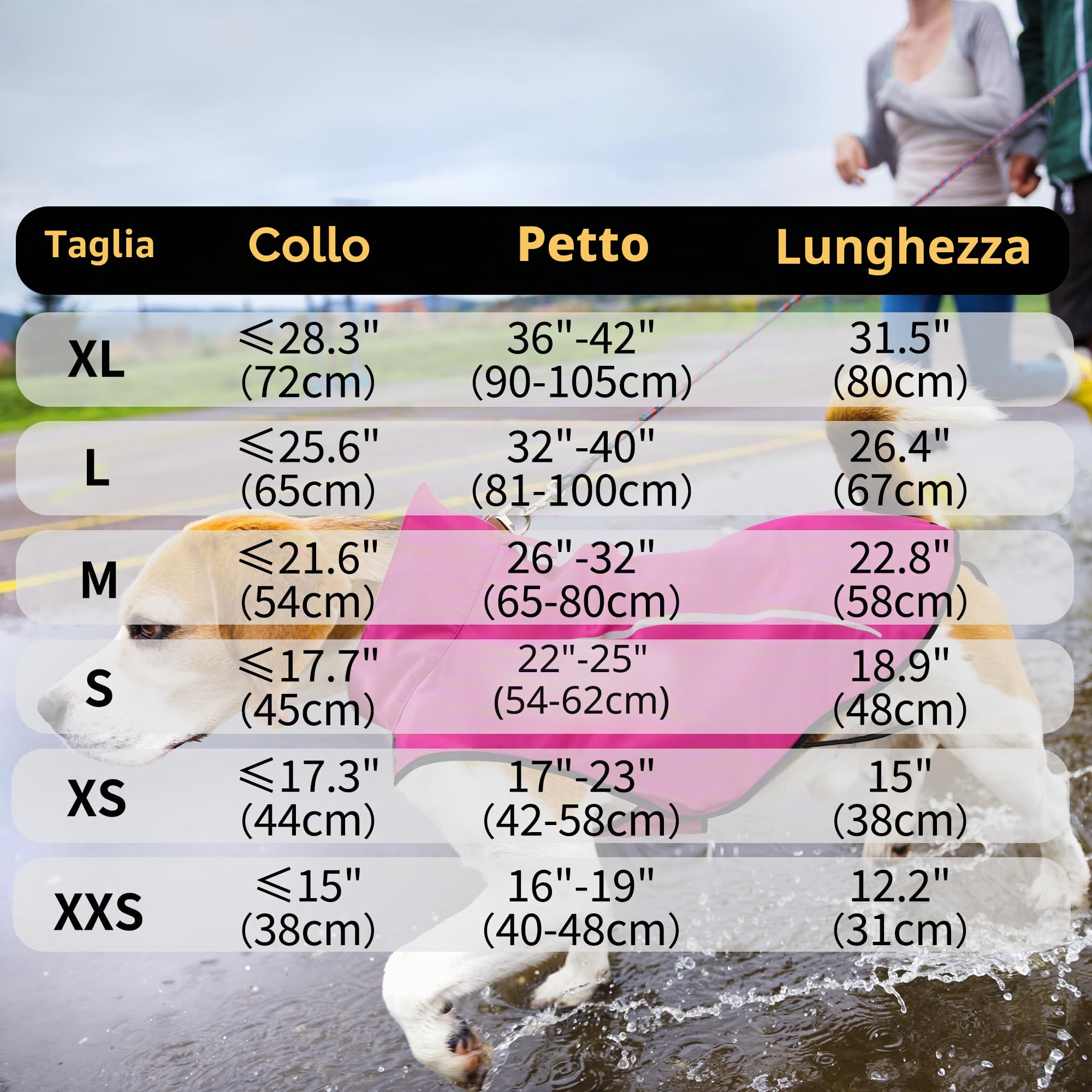 Mile High Life Impermeabile per cani | Abbigliamento per animali domestici regolabile | Giacca antipioggia leggera con striscia riflettente | Chiusura facile da inserire, rosa acceso, media