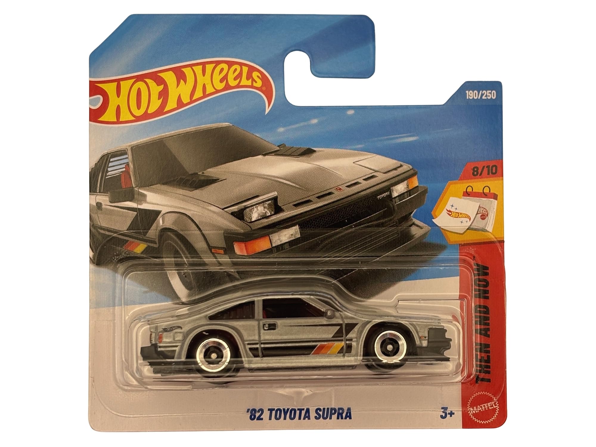 Hot Wheels '82 Toyota Supra Die Cast Car, Silver, 1:64 Scale, Collectible Model, 190/250