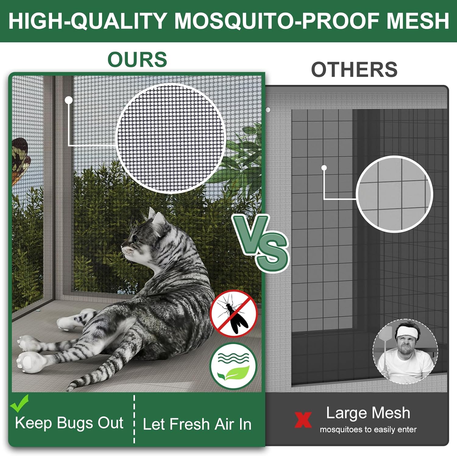 Cat Catio, Expandable Window Box Enclosure for Multiple Indoor Cats, Comfortable Wooden Small Pet Perch House, All-Weather Use, Keep Bugs Insects Out, with 4 Platforms and 3 Doors