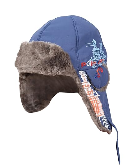 Krystle Taslon Rabbit Fur Aviator Outdoor Trapper Trooper Pilot Ski Hat Blue
