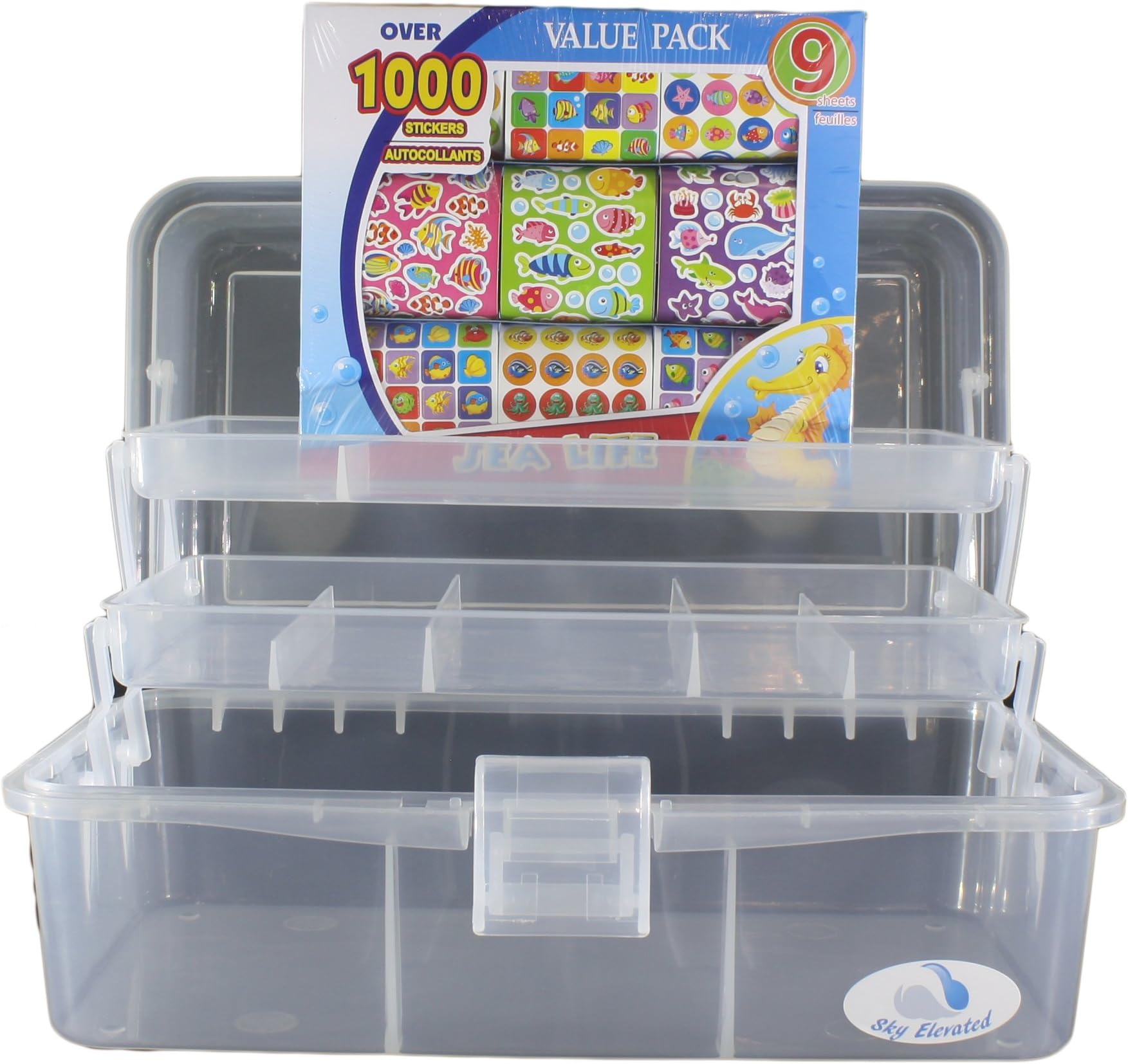 Arts and Crafts Organizer Storage Box with Stickers