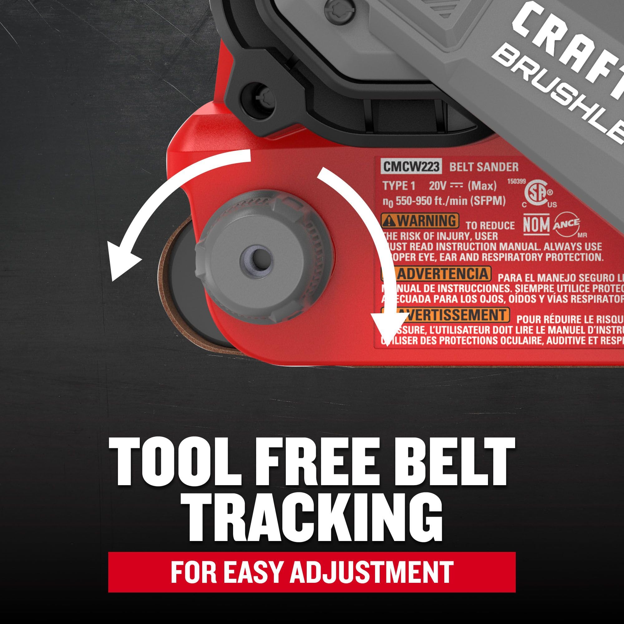 CRAFTSMAN V20 Brushless Belt Sander - Cordless Power -6