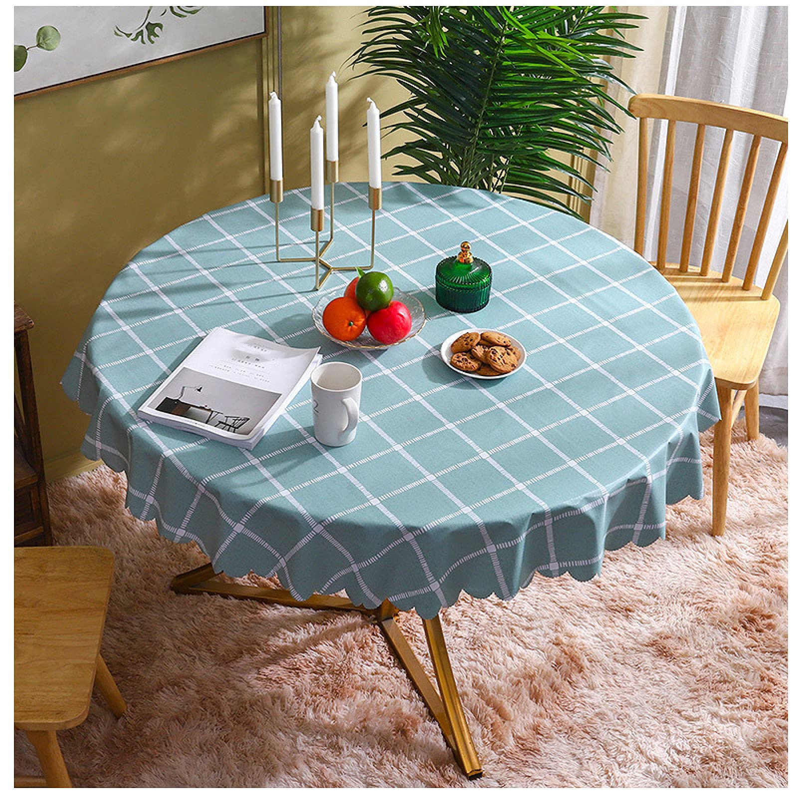 Nappe de table en PVC moderne imperméable couverture de table ronde lavable
