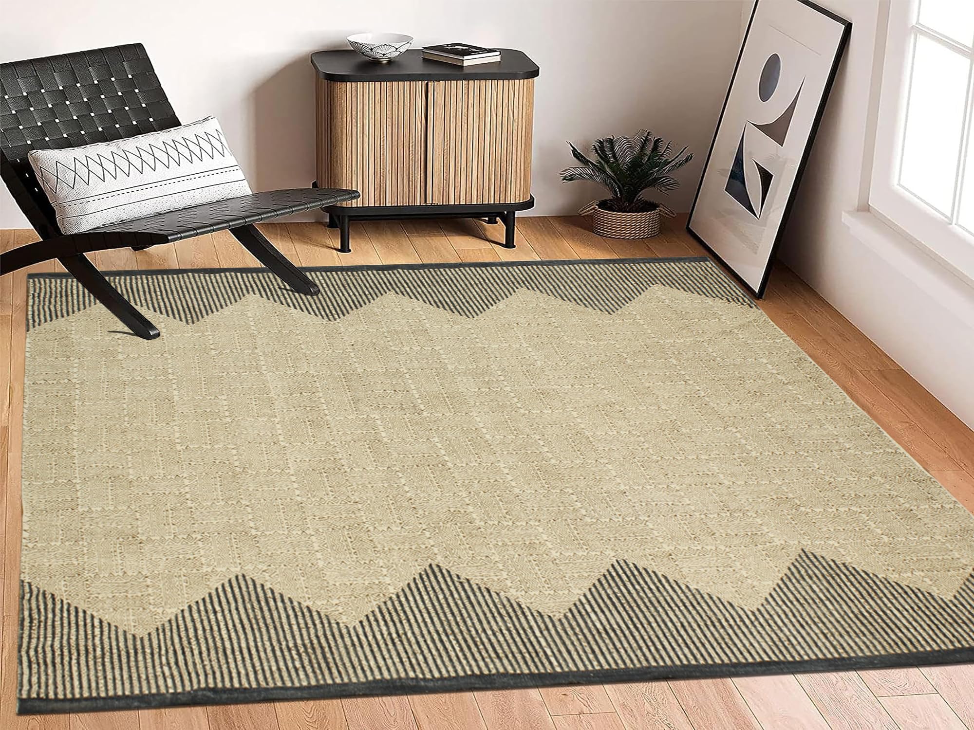 Handgewebter Teppich aus Baumwolle, Reine Quasten, Bodenteppich, handgewebt, wendbar, Überwurf, Teppich, Fußmatte, Waschküche, Teppich, Indoor-Läufer 90 x 300 cm (3 x 10 Fuß Läufer)