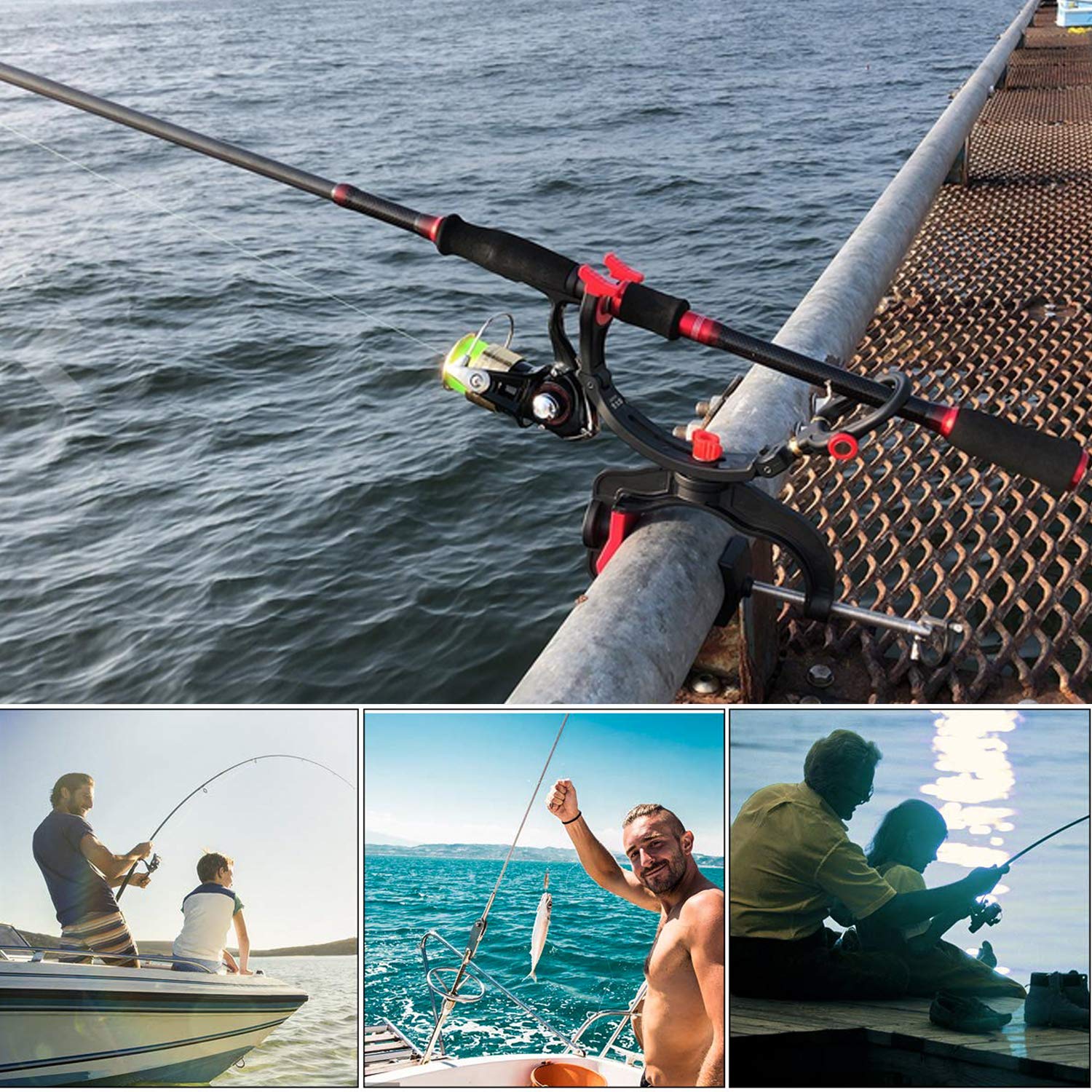 Canne à pêche télescopique et Moulinet en Fibre de Carbone Portable pour pêche en mer Profonde avec moulinets rotatifs pour Le Voyage（with Operation Instruction）