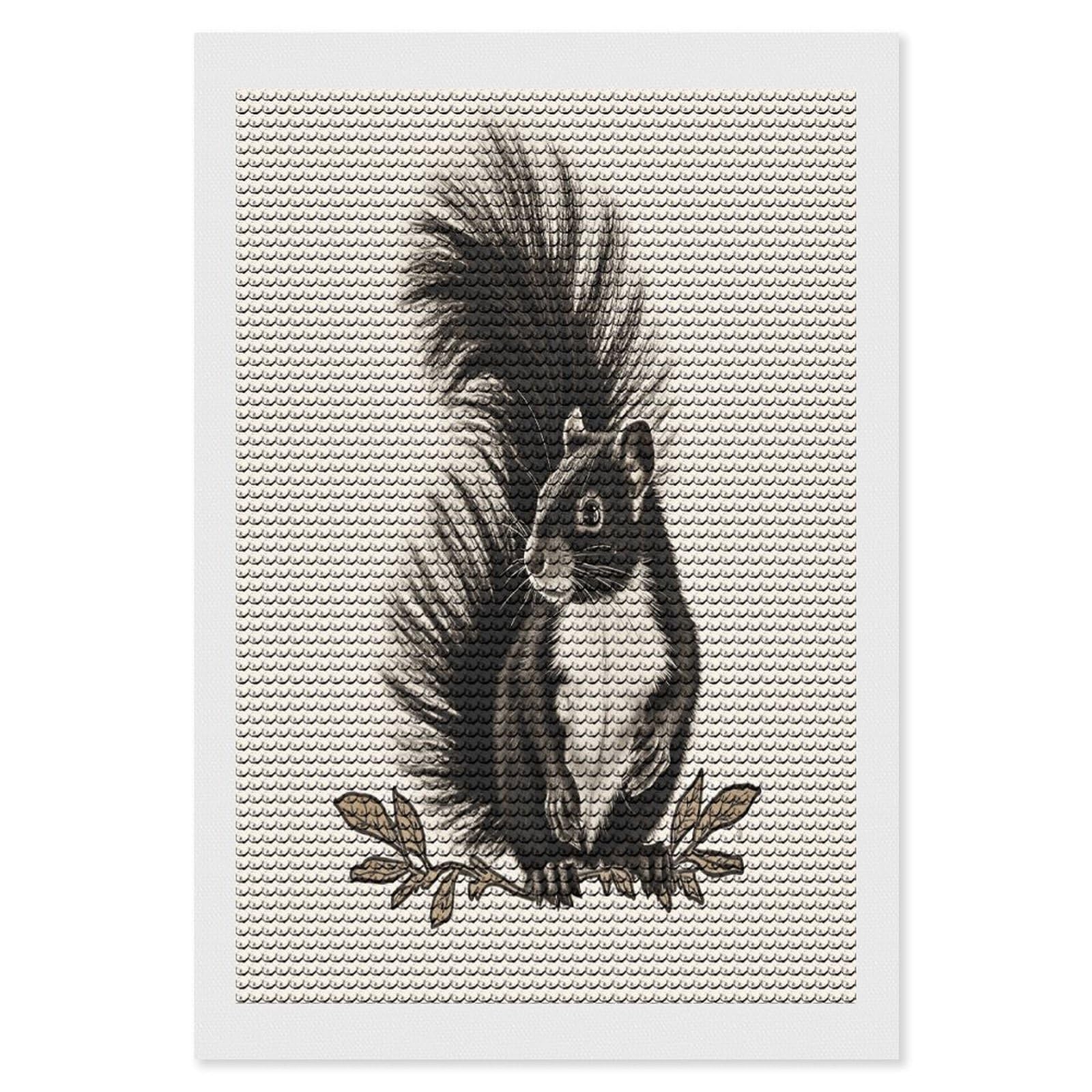 Skunk Diamond Art Kits for Adult Round Full Drill Diamond Dots Paintings for Beginner Picture Art DIY Diamond Painting Kits 5D Diamond Art Painting for Home Wall Decor 8"x12"