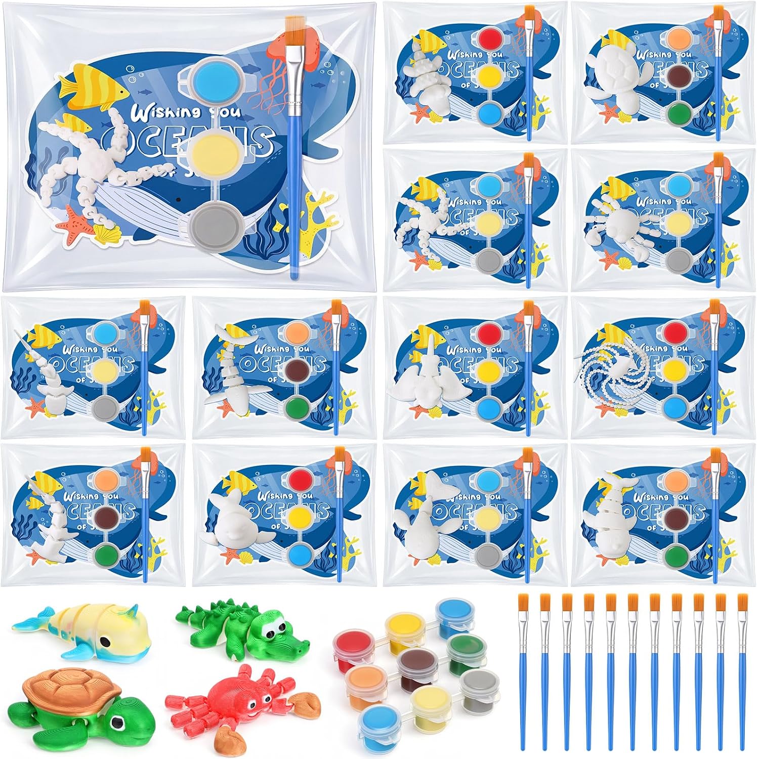 Soulchen 24 Set Under the Sea Party Favor Craft 3D Printed Ocean Animal