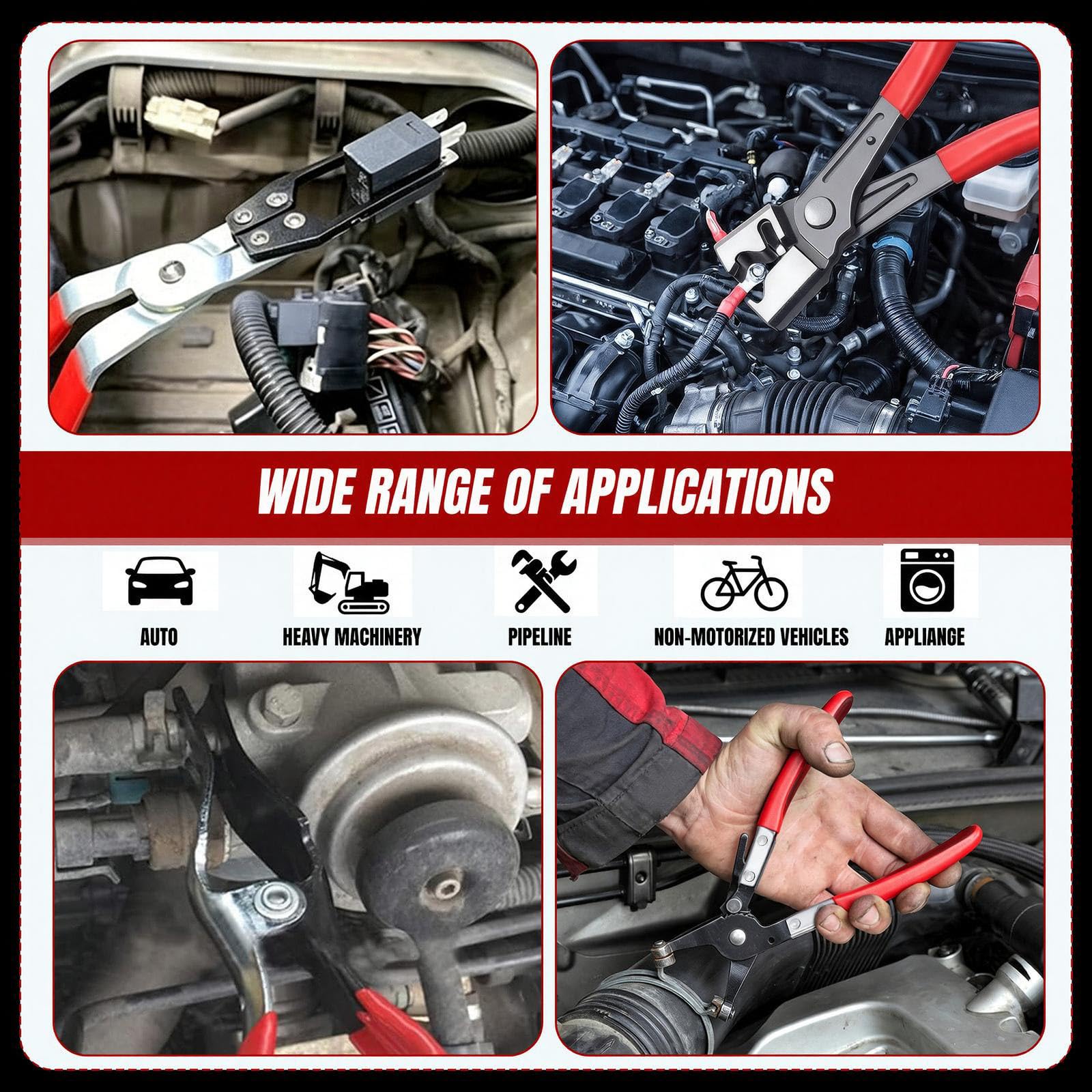 Alicates de abrazadera de manguera, alicates de abrazadera de manguera, alicates de manguera para coche, alicates de manguera de 7 piezas
