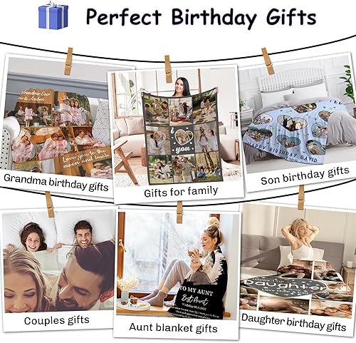 Miniatura 6 de Magimagine Manta con foto personalizada para mamá papá, manta personalizada de fotos de pareja para novio, novia, esposa, esposo, regalos para