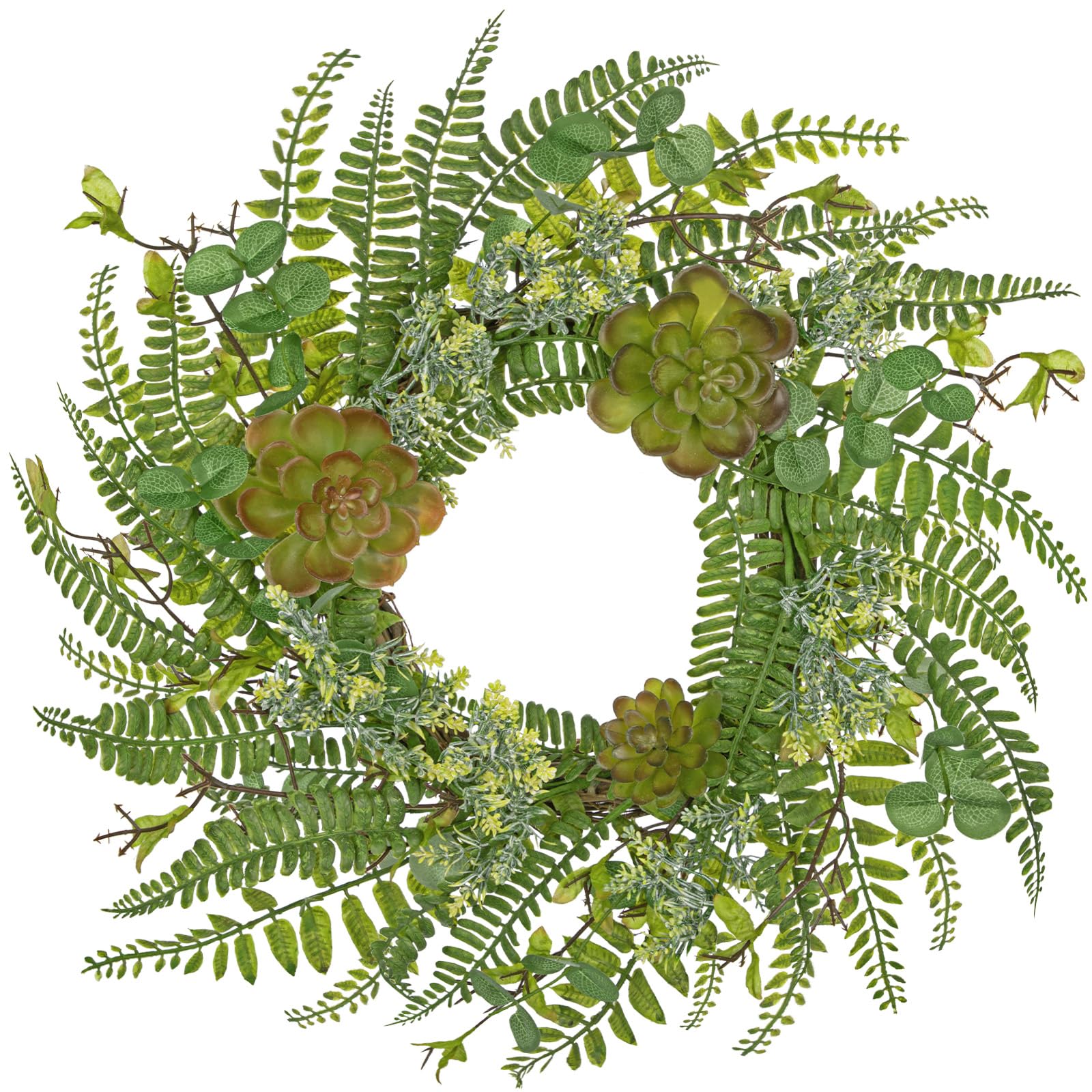Couronne d'eucalyptus artificielle de 40 cm pour decoration de porte