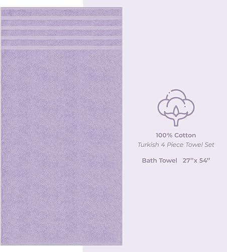 Miniatura 859 de American Soft Linen - Juego de 4 toallas de baño, 100% de algodón turco de 27 x 54 pulgadas, toallas de baño extragrandes, toallas para ducha