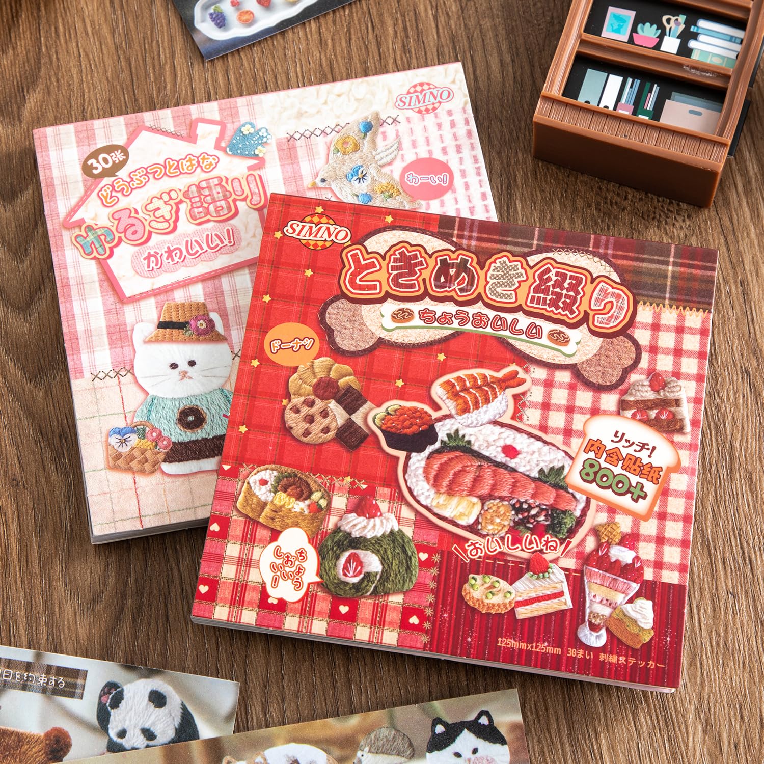 Livre d'autocollants rétro japonais pour fille, thème animaux et plantes – Plus de 800 autocollants brodés de style ancien Showa mignon pour bricolage, scrapbooking, journal, décoration de manuel