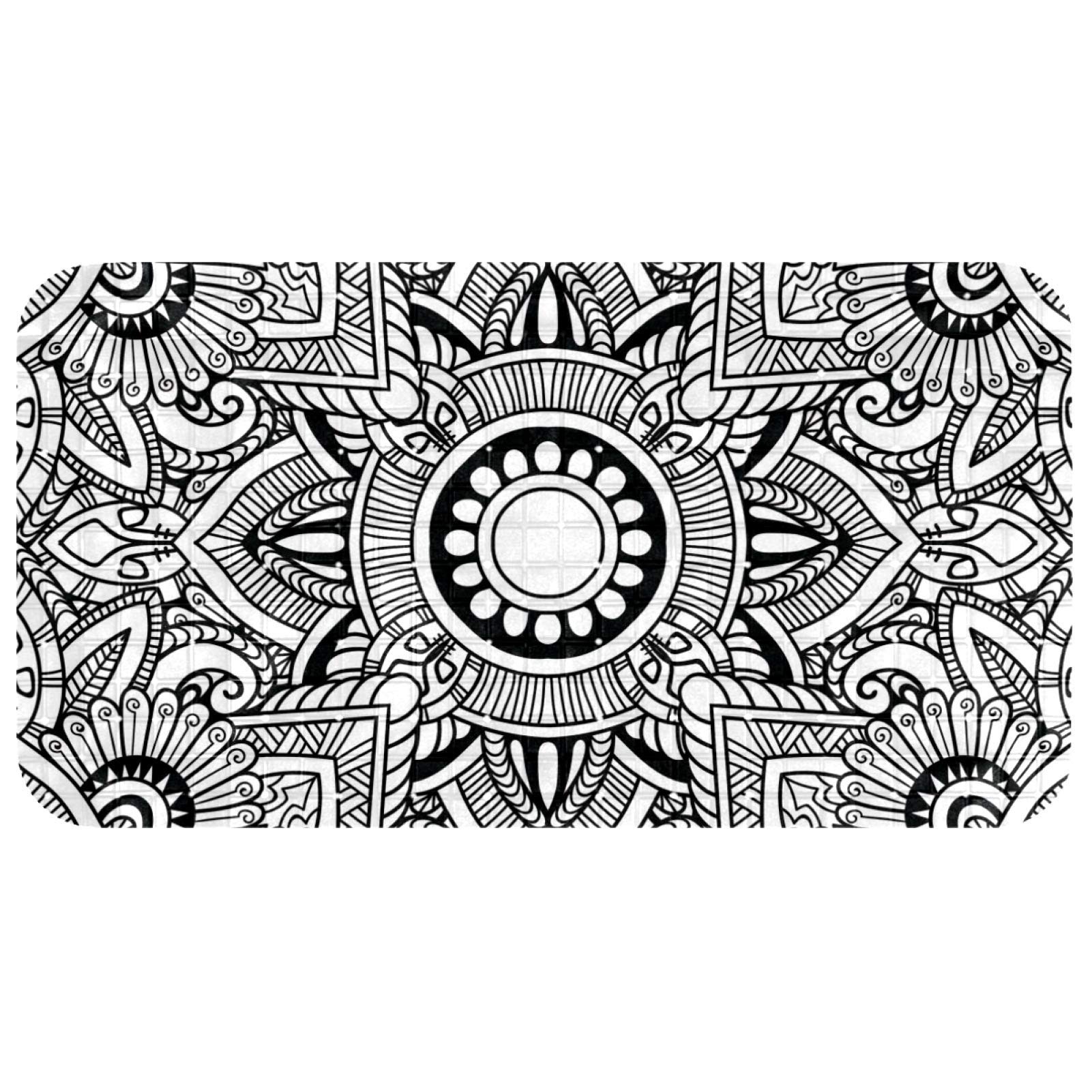 Tapis de bain bébé antidérapant 27x35 cm douche fleurs mandala