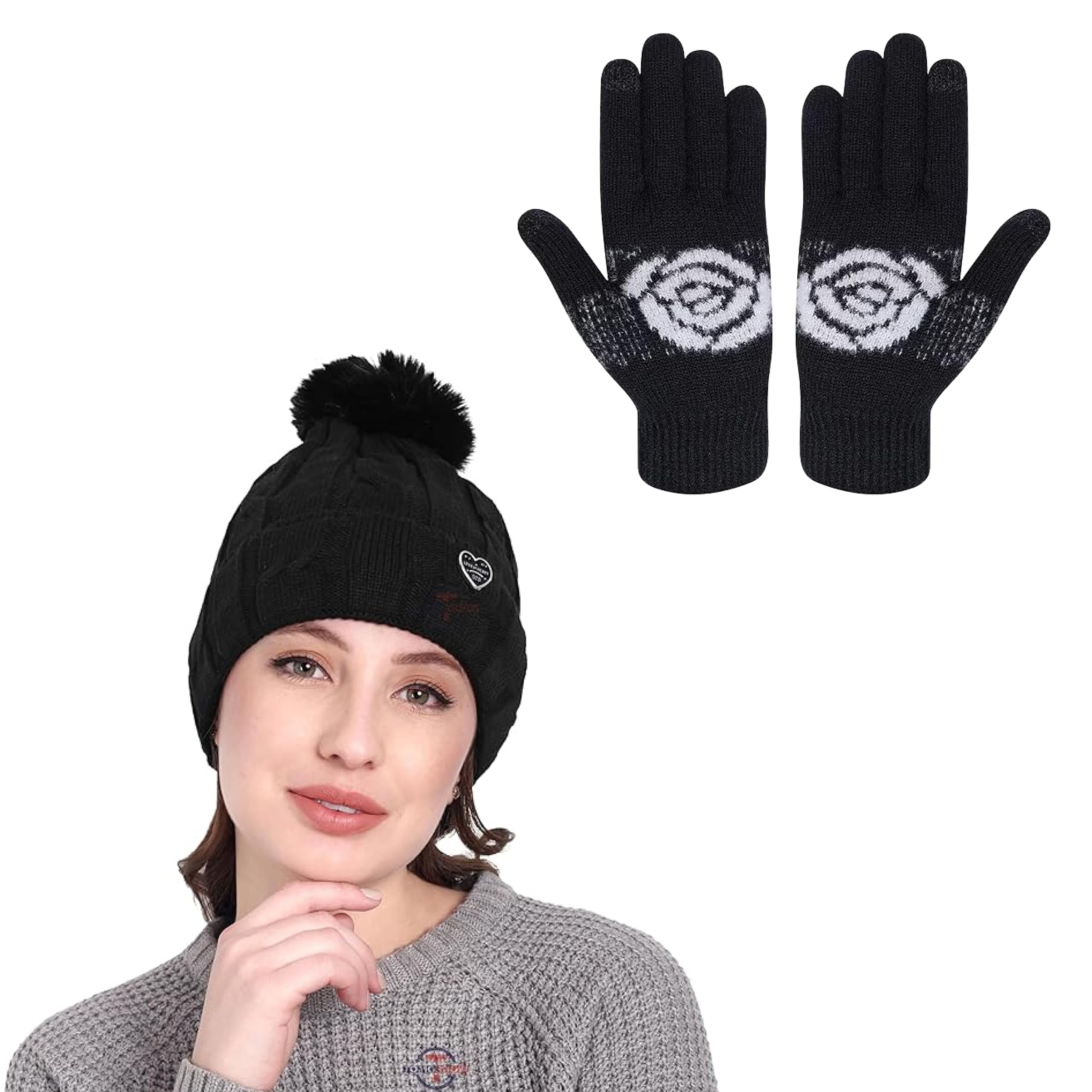 Tomorrow Winter Cap, Neck Warmer Scarf with Touch Gloves Set | Beanie Style | 3 Piece Set - Stay Warm and Stylish this Winter
