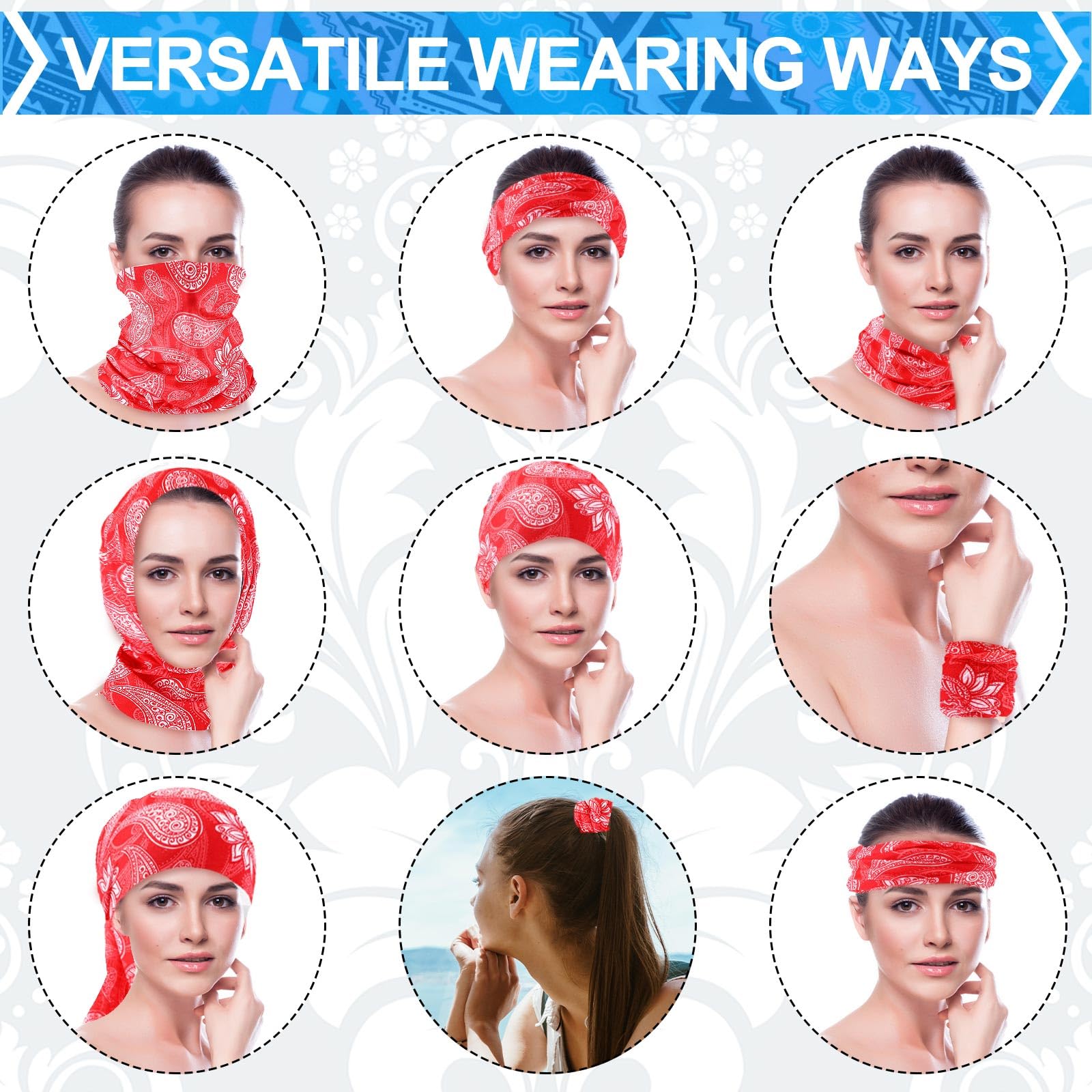 Didaey 60 polainas de cuello a granel para hombres y mujeres, pasamontañas, cubrebocas sin costuras, bandana con protección UV