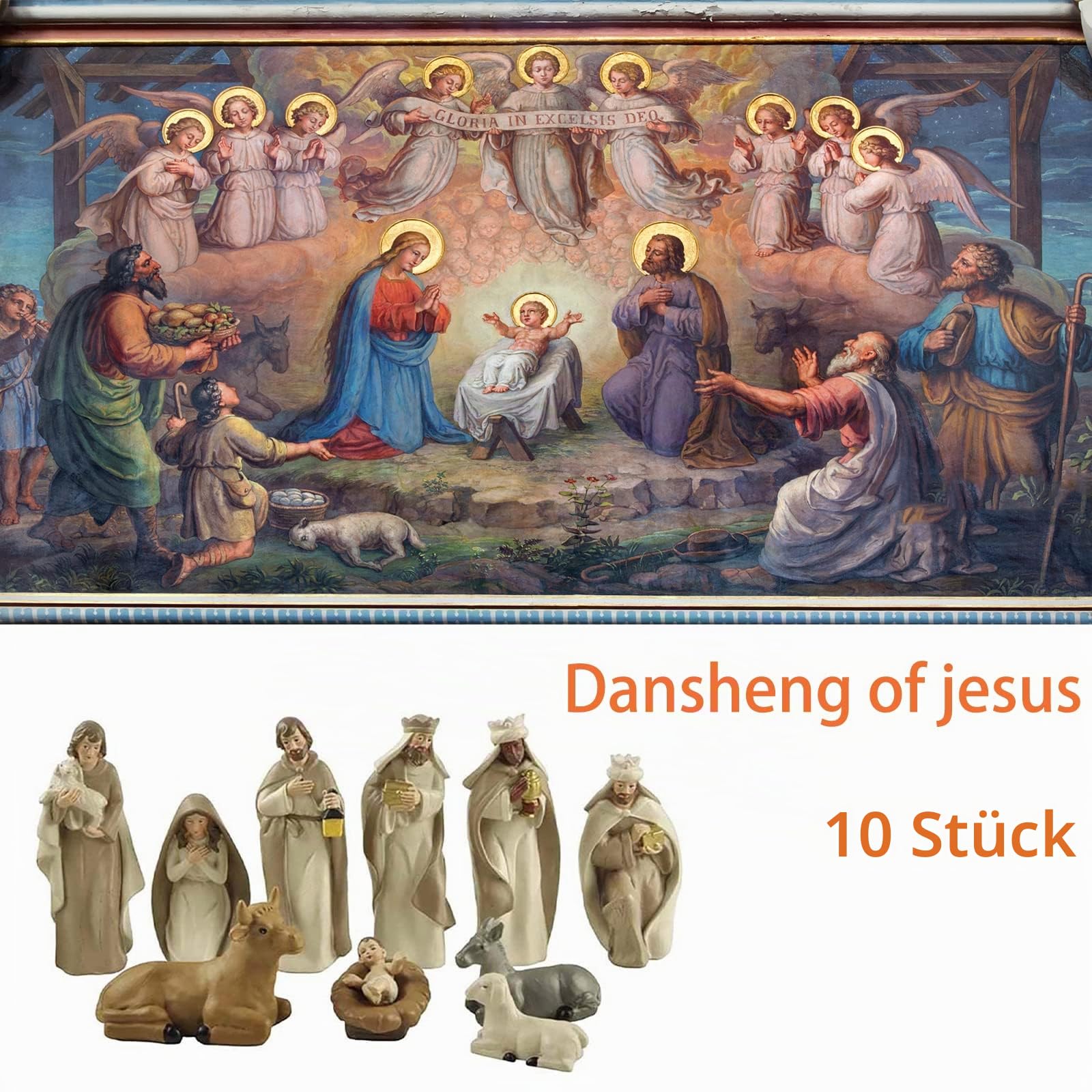 Krippenfiguren-Set – Jesus-Geburtsfiguren für Haus und Kirche, perfekt für Weihnachtsdekorationen und religiöse Dekoration