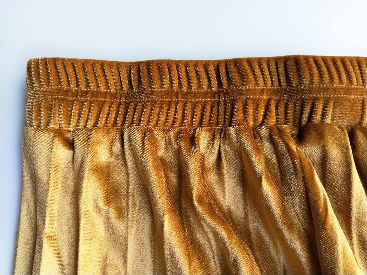 TONCHENGSD Women's High Elastic Waist Velvet Midi Long Pleated Swing Ruffled Skirt - Image 6