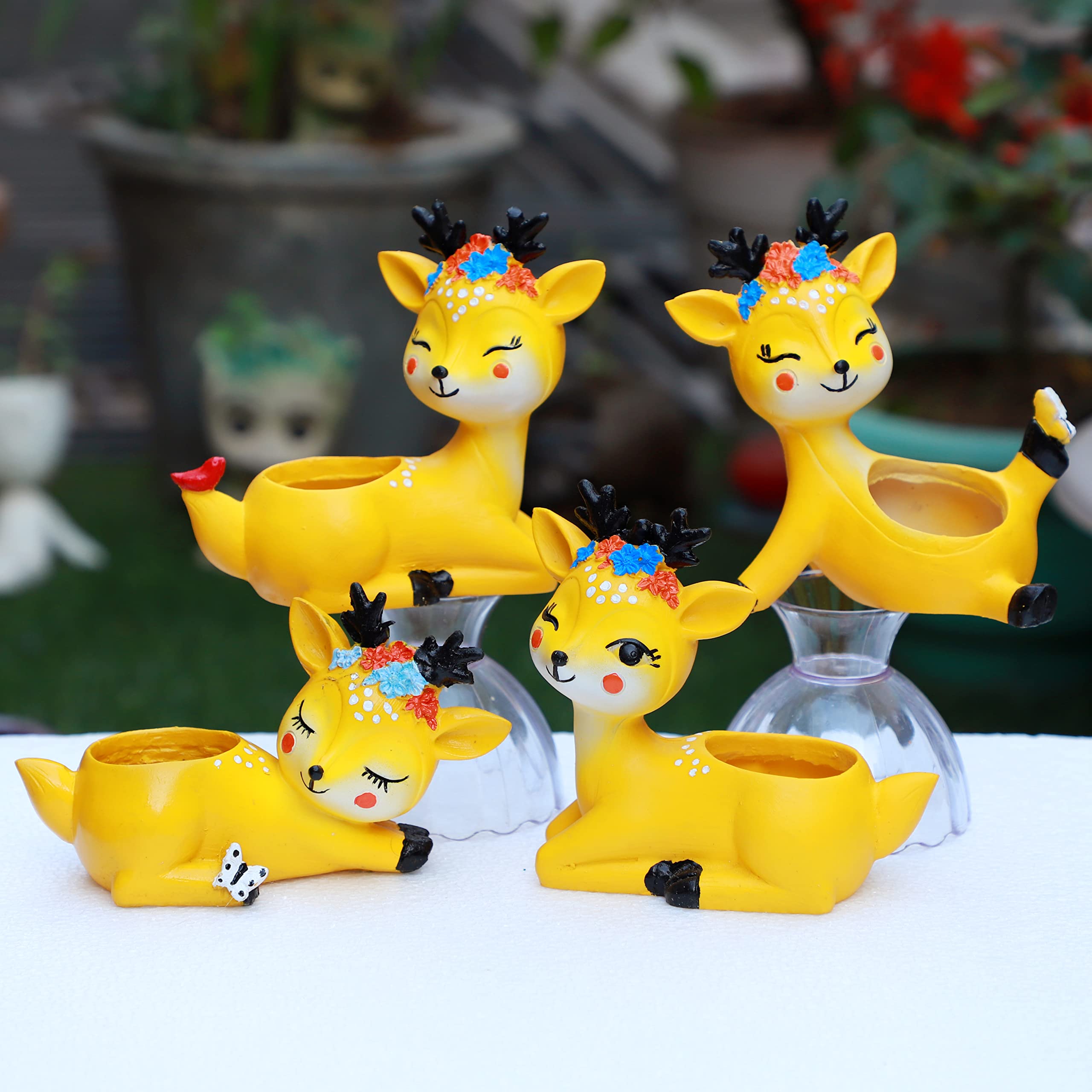 MEHRAS Life Style Resin Pot Set of 4Deer Planter for Home Decor (Without Plant) Yellow (B09W1BR3S4) Amazon Price History, Amazon Price Tracker