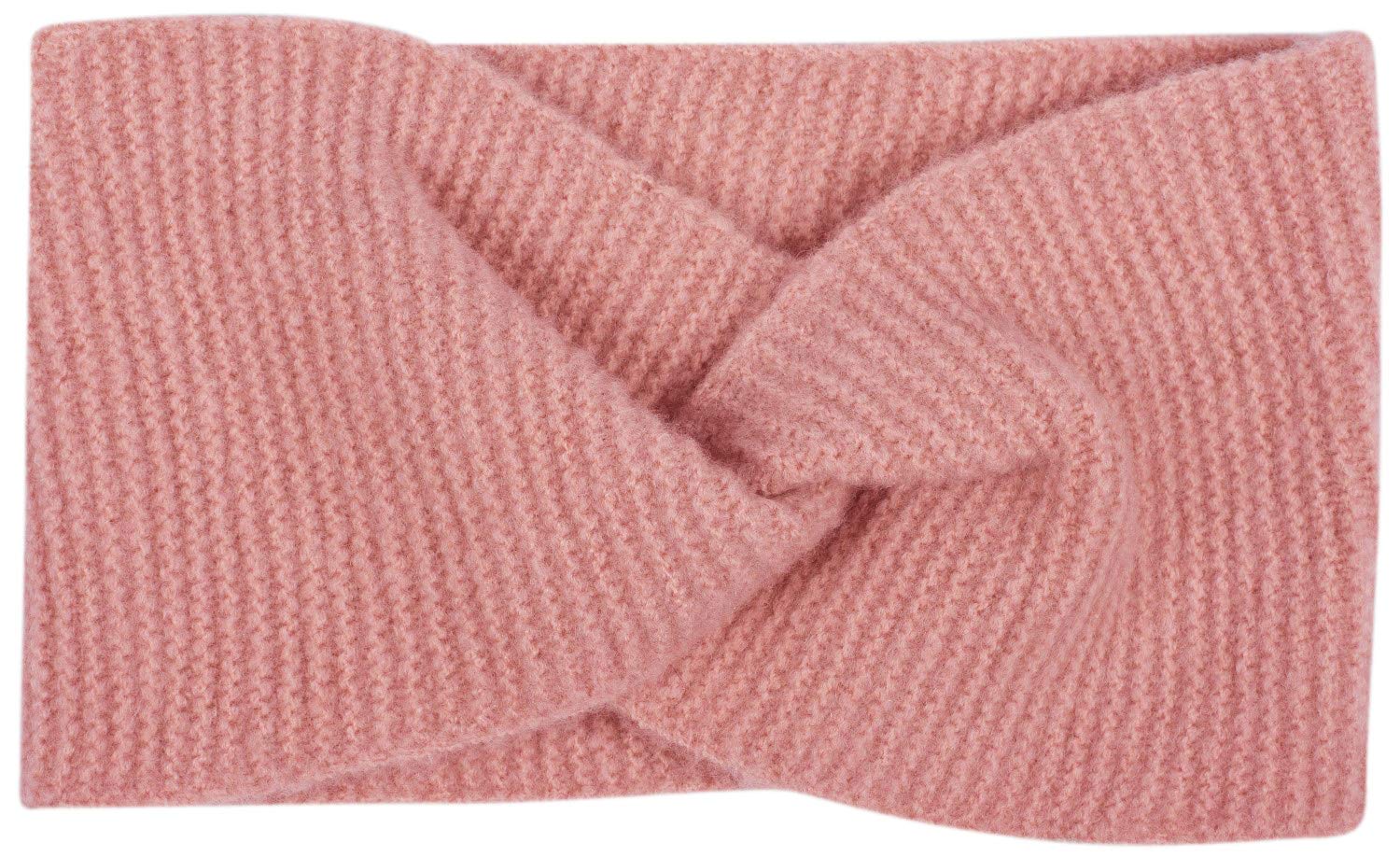 styleBREAKER Ladies fine knit headband with twist knot, warm winter hairband, headband 04026047, color:Old Rose