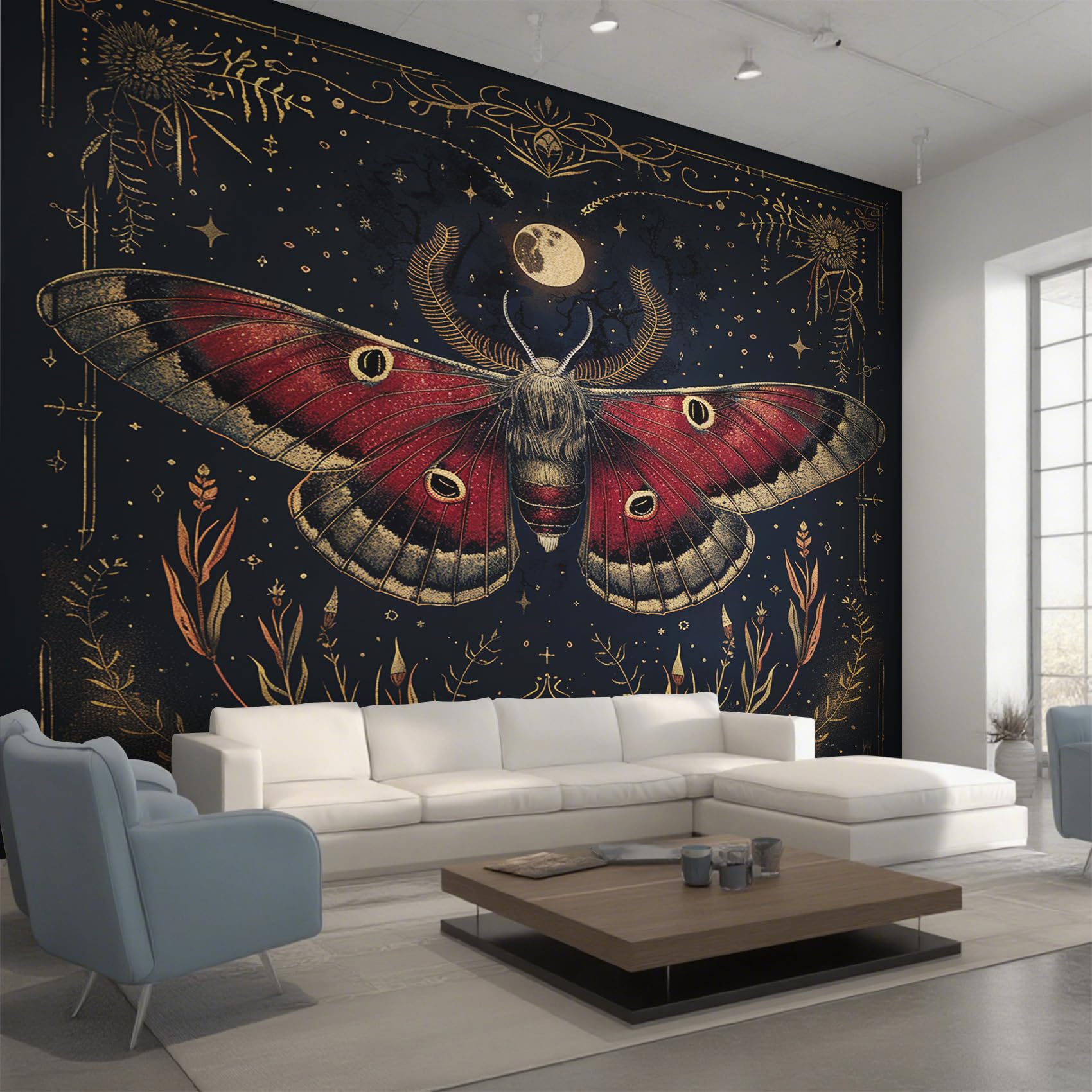 Papier Peint Panoramique Papillon de Nuit Gothique Intissé 450x315 cm