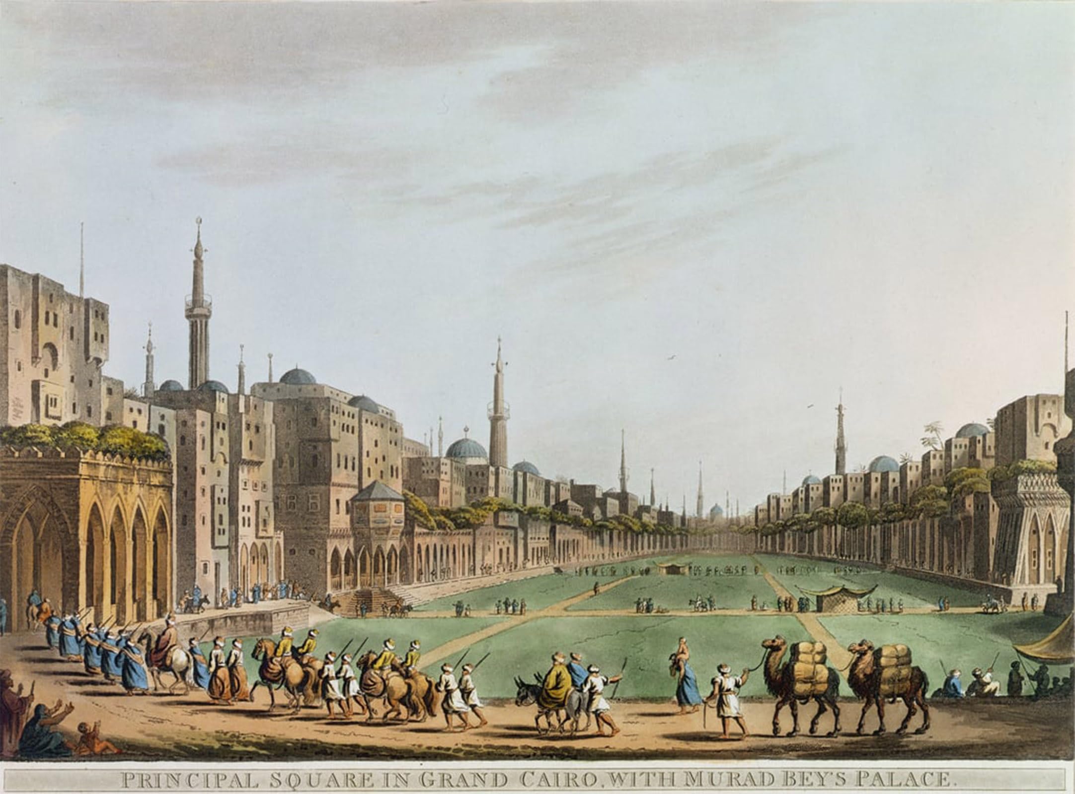 ARTXLXXBN Famous Prints Artwork Pictures Poster Painting Art Principal Square in Grand Cairo by Mayer Artwork Landscape Pictures for Home Decor 60x90cm