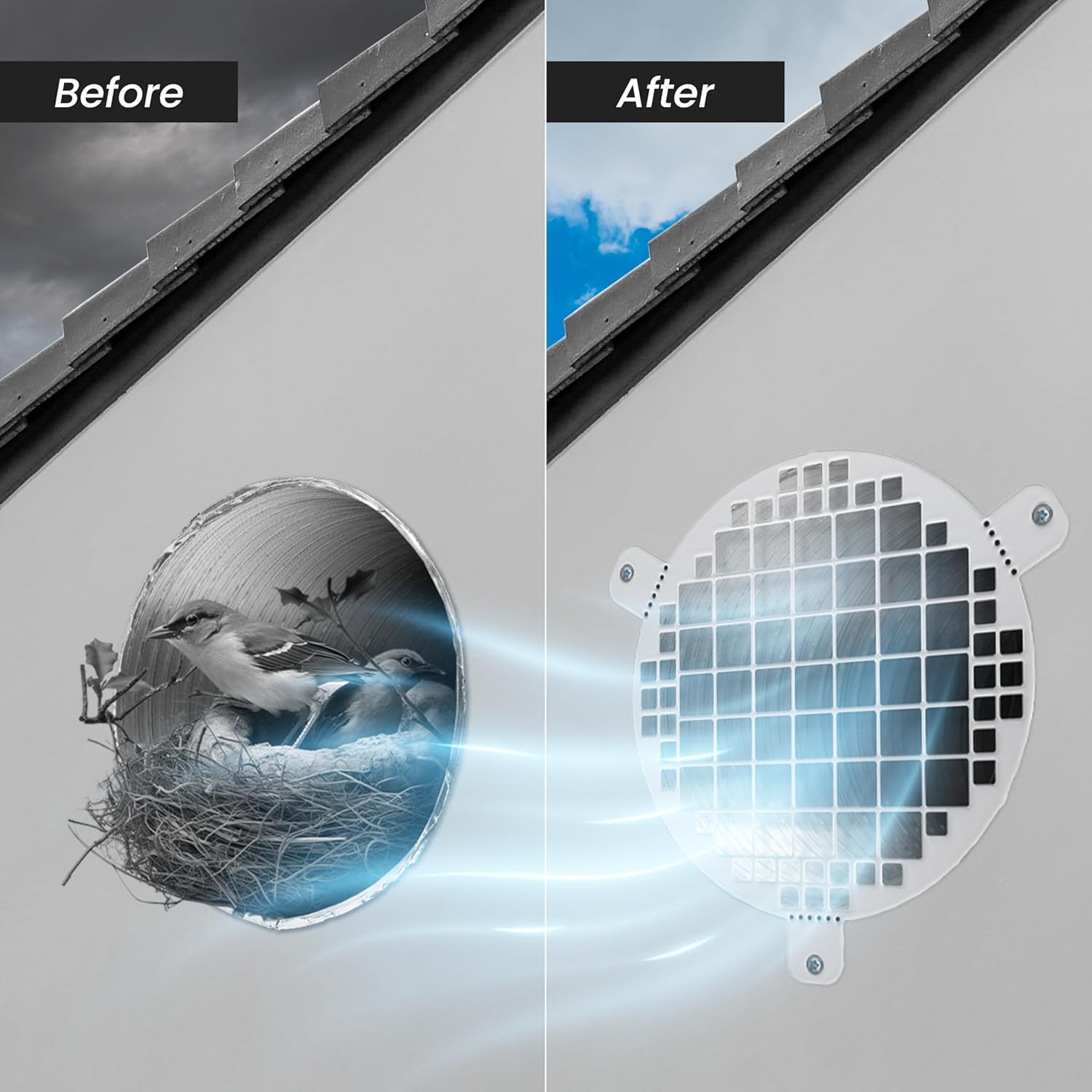 Repa Market 8" Inch Galvanized Steel Round Crawl Space Vent Grid - Inlet Outlet Ventilation Guard - Universal Metal Air Supply Exhaust Protection Mesh - Durable Duct Grille