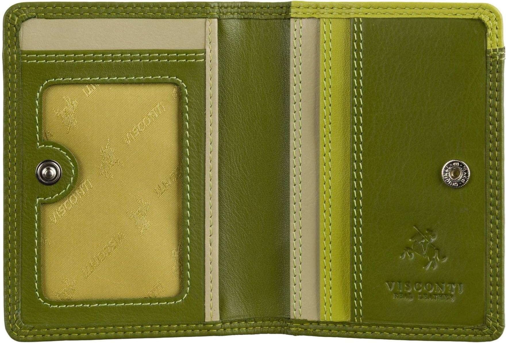 Rainbow Collection Madagascar Slim Leather Wallet RFID RB111 Lime-Multi