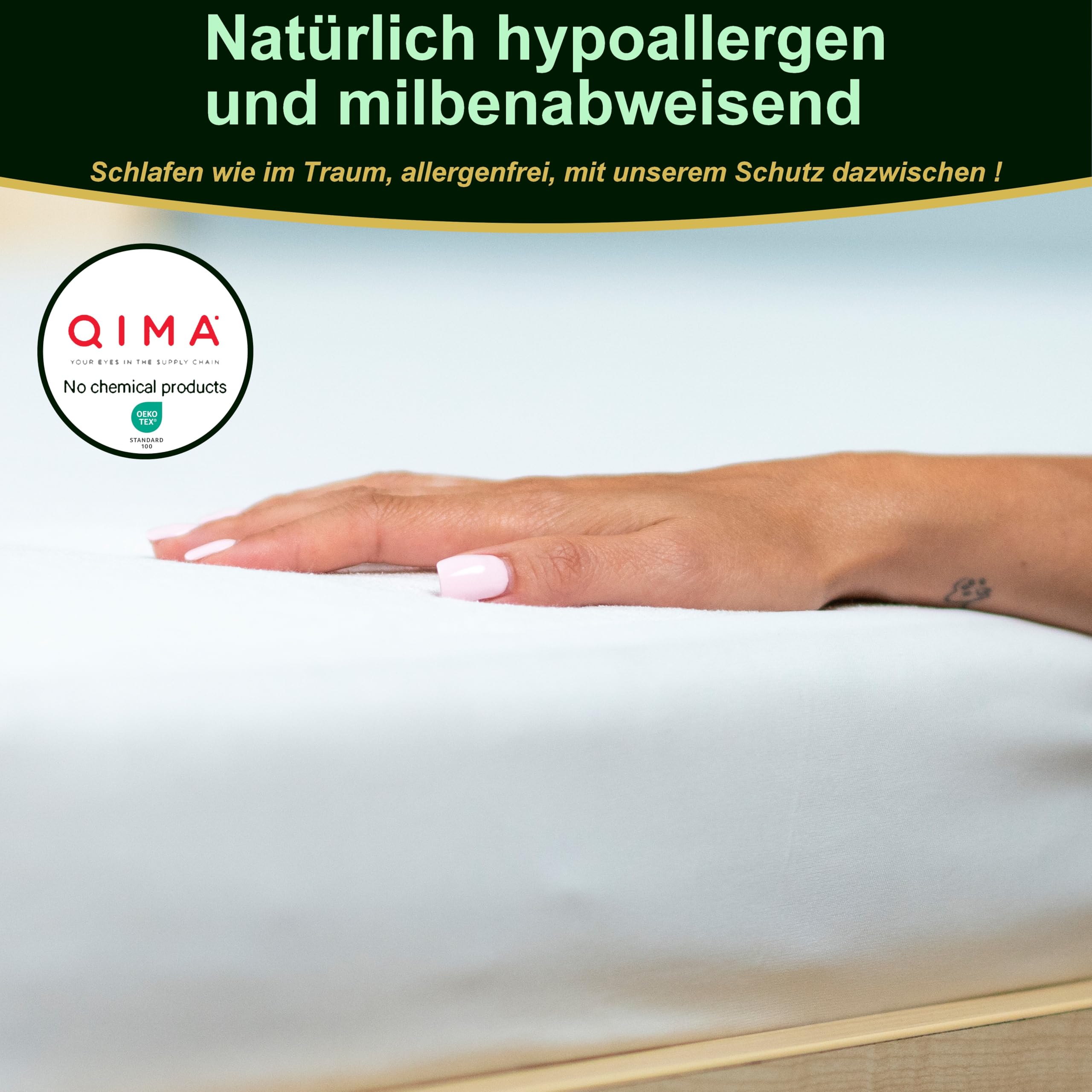 2 Stück Matratzenschoner 140 x 190/200 cm - wasserdicht leise - atmungsaktiv - 100 % Bambus - Höhe 35 - 30 cm - natürlich gegen Milben und Bakterien - Spannbetttuch-Form