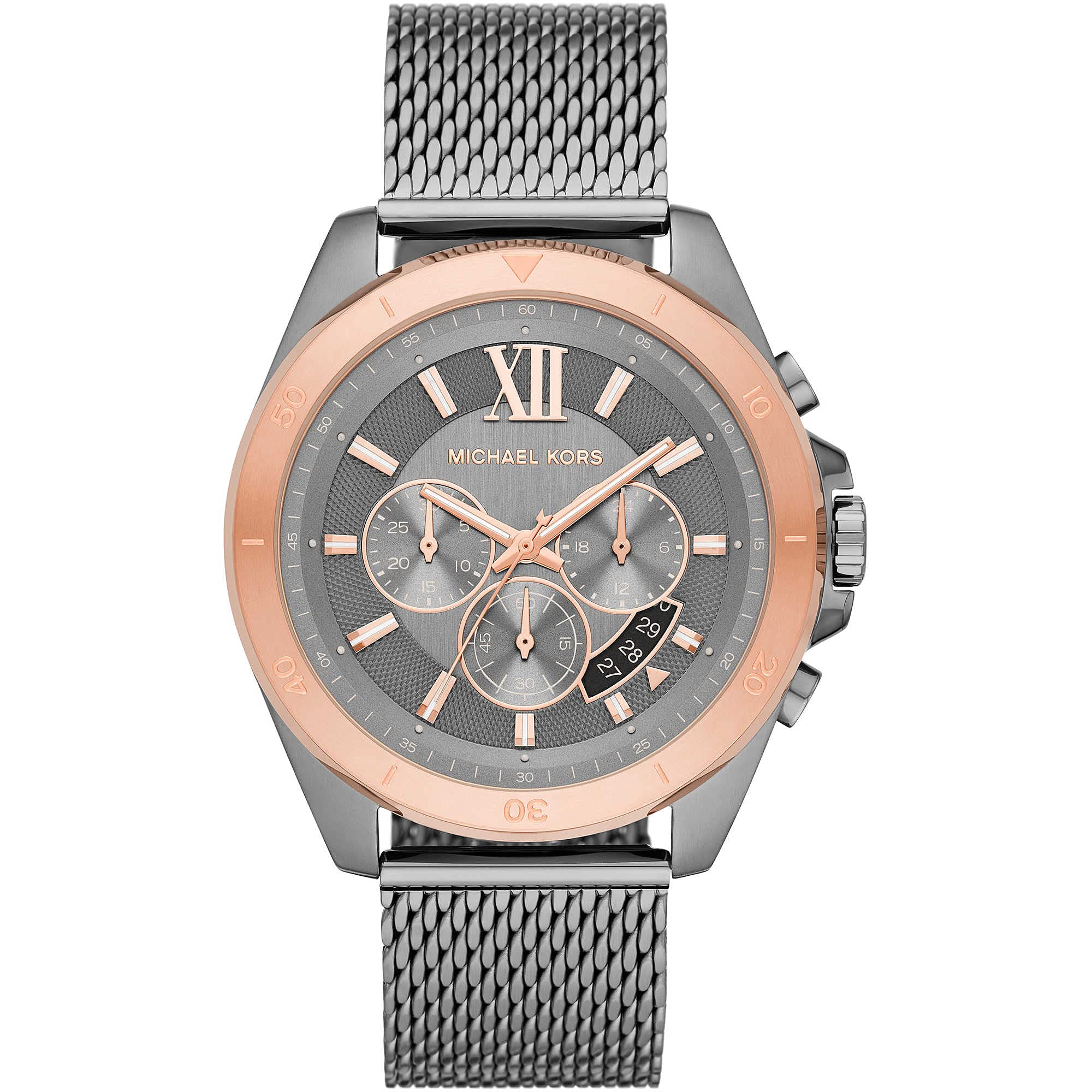 Michael Kors Men's watch BRECKEN, 45mm case size, Chronograph movement, Stainless Steel strap