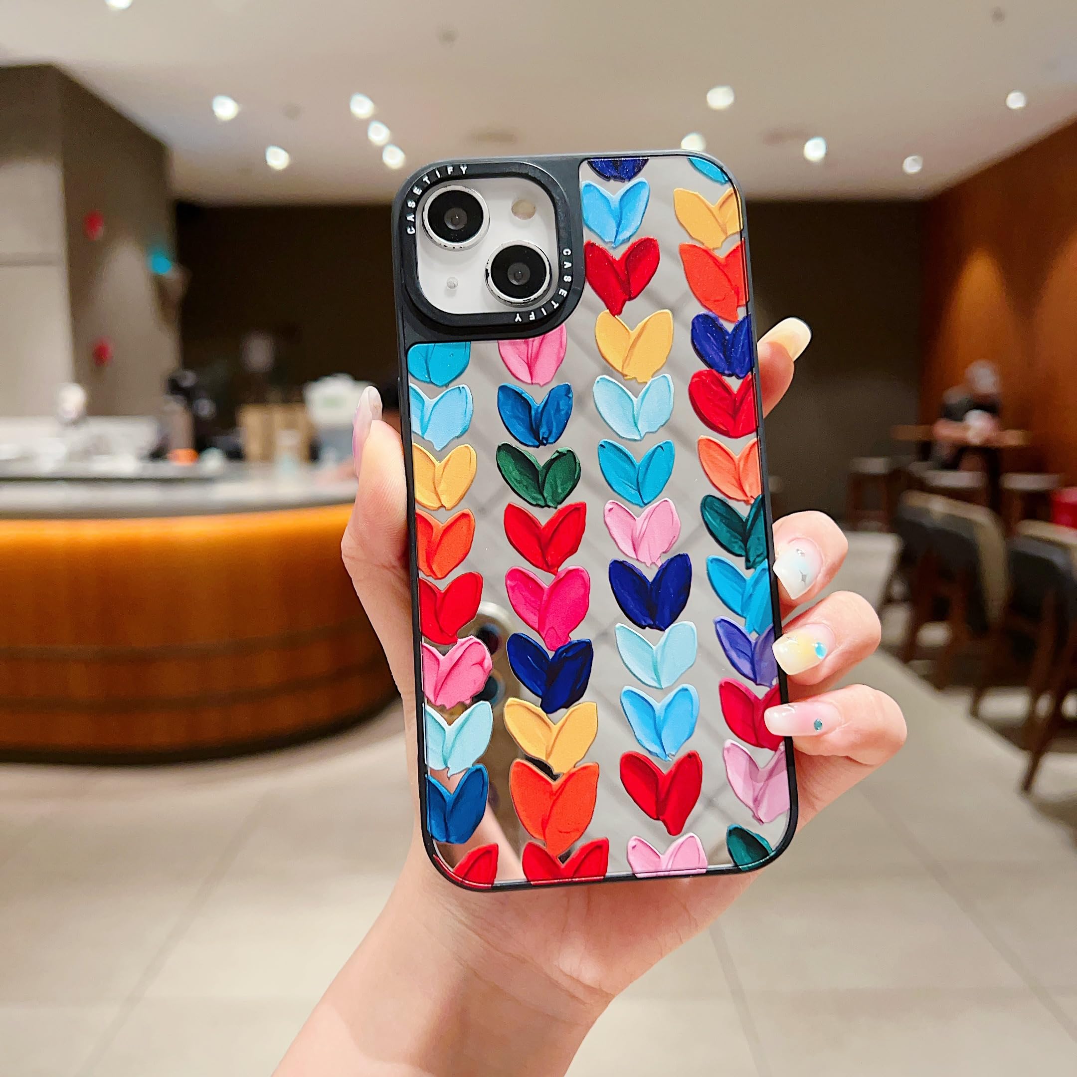 A.S. PLATINUM New Luxury Mirror Finish Girlish Print Design ||Mobile Phone Case for iPhone|| Latest iPhone Covers || Back case Cover for Apple iPhone 14 6.1 inch - (Multicolor,Pattern 5)