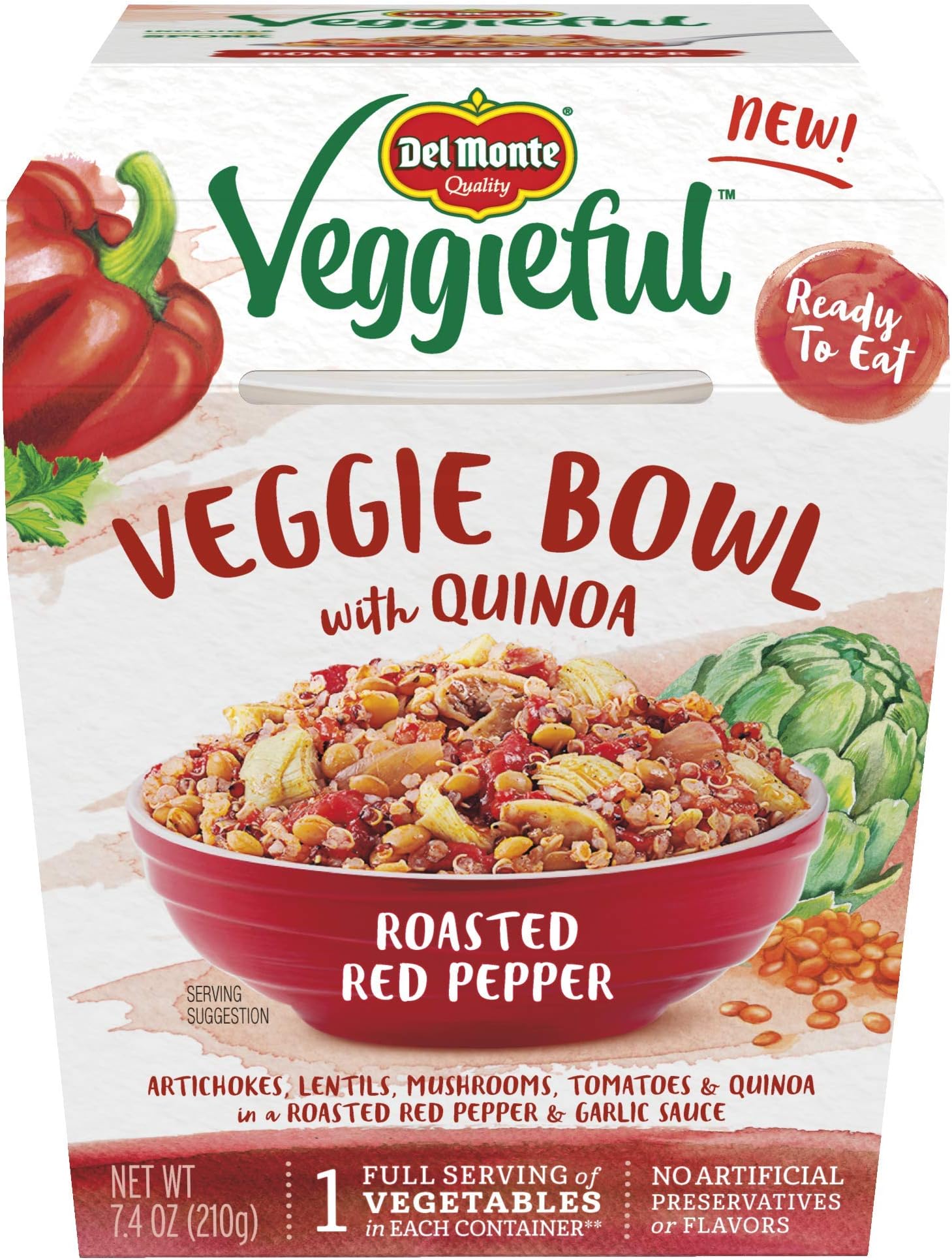 Del Monte Veggieful Veggie Bowl with Quinoa and Roasted Red Pepper, 7.4 Ounce