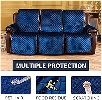 Vista 7 de LUFEIJIASHI Fundas antideslizantes para sofá reclinable de 2 plazas, fundas impermeables para sofá reclinable de 2 asientos, fundas de terciopelo
