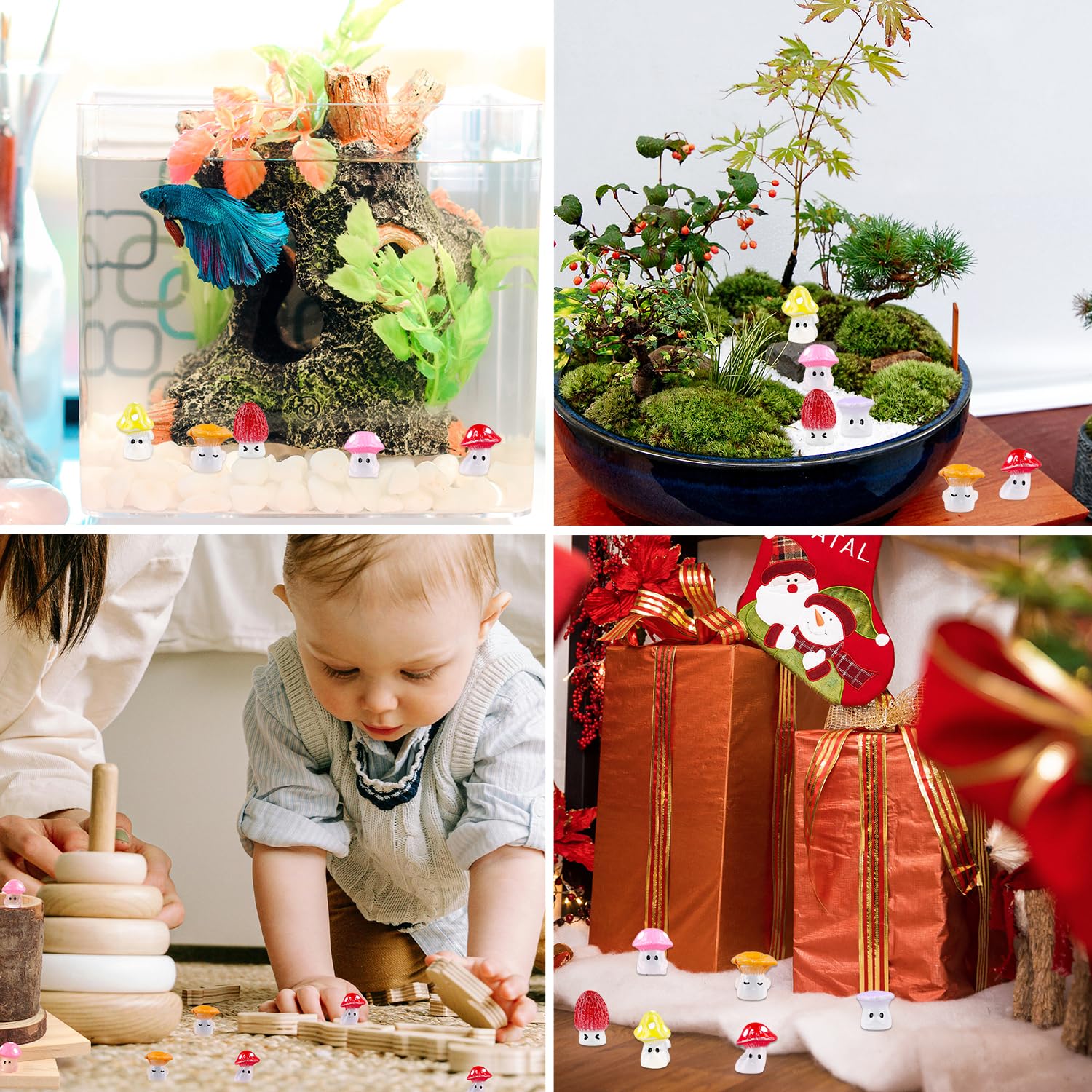 TOTITOM Maisons De Champignons En Résine, Petite Maison De Champignon Décoration Moss Micro