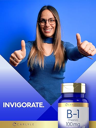 Miniatura 6 de Carlyle Vitamina B1 de 100 mg | 300 tabletas | Suplemento para mujeres y hombres | como tiamina HCl | Vegano, sin OMG y sin gluten