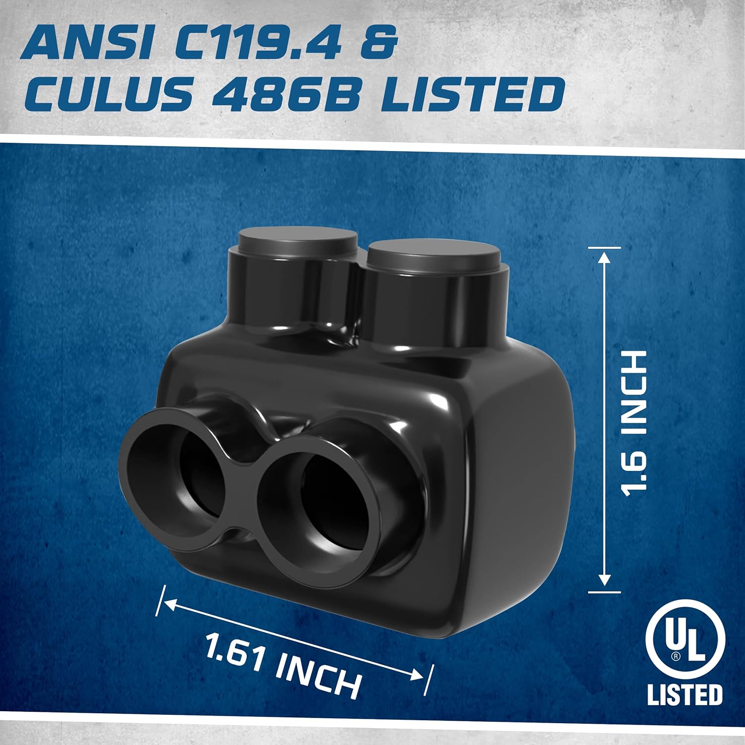 OHLECTRIC Insulated Wire Connector 1 Port Single Side Entry for 1/0-14 Wire Range Lugs with 3/16 Hex Screw, Pre-Filled with Oxide Inhibitor - Wire Connectors, Electrical Connectors, Wire Tap