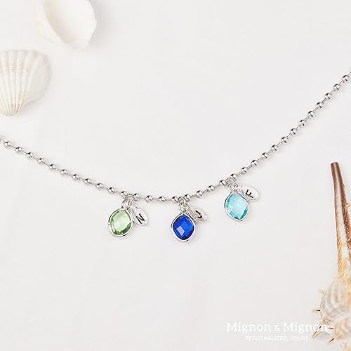 Miniatura 5 de Mothers Birthstone Necklace Family Birthstone Necklace for Mom Initial Multiple Oval Birth Month Gemstone Necklace Personalized Jewelry for Women