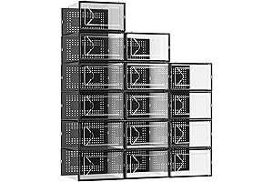Shoe Storage Box – Stackable, Clear Plastic Shoe Organizer with Lids