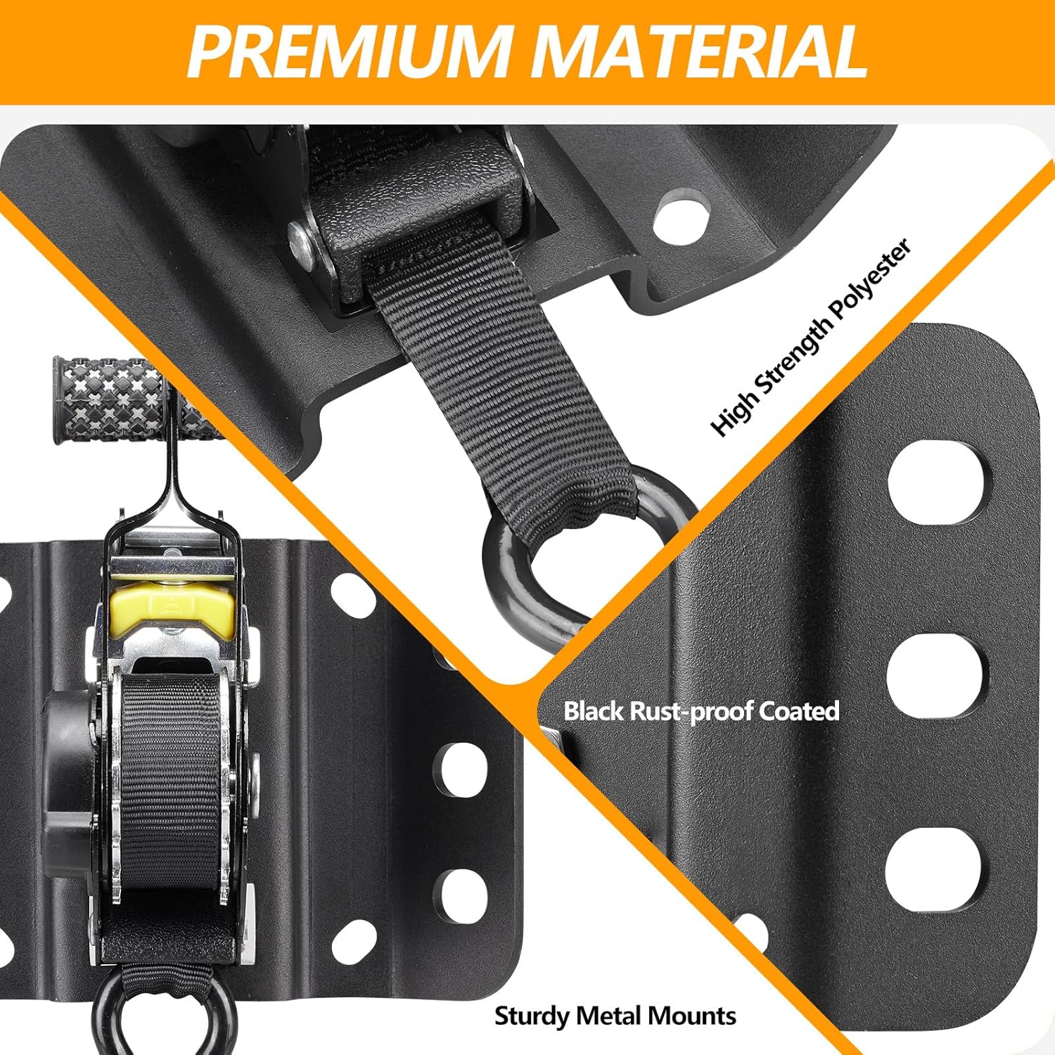 2PCS Retractable Tie Down Straps for 2015-2025 Ford F150, Retractable Ratchet Straps 10 Ft Self Retracting Tie Down with Boxlink Plates Mounted Brackets Bed Mount Heavy Duty Bolt on - Image 5