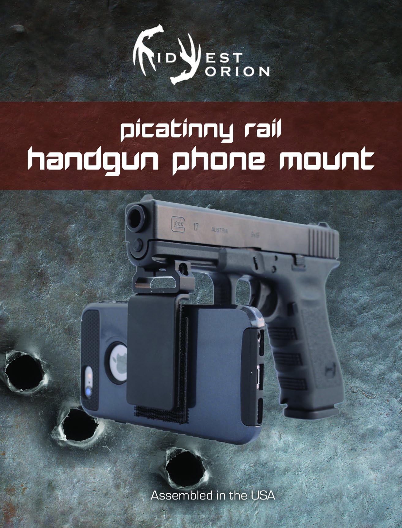 Handgun Phone Smartphone Camera Mount for Any Picatinny Rail Equipped Handgun, Rifle, or Weapon