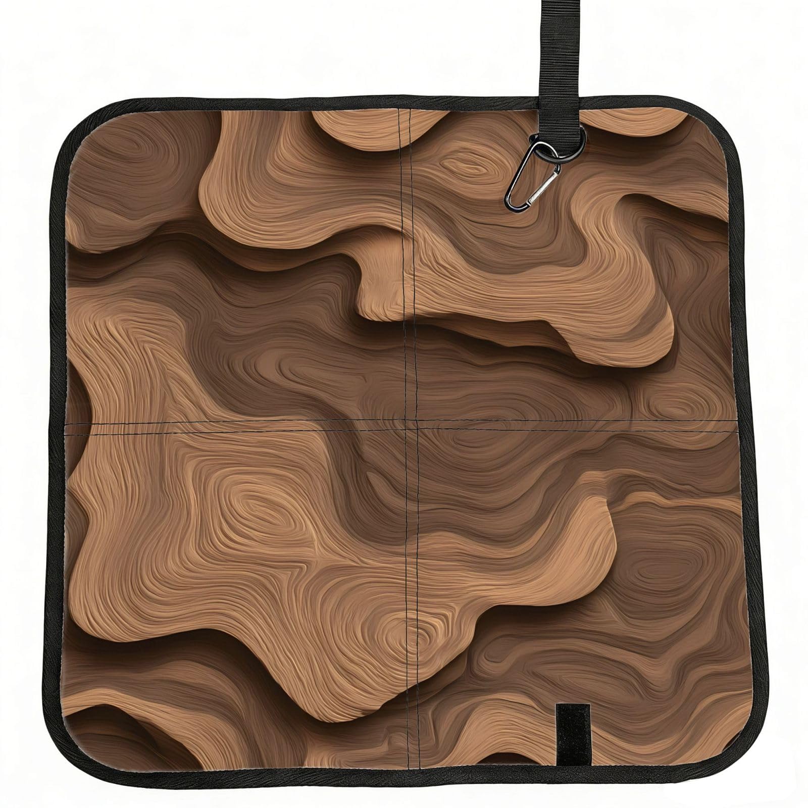 WZYCWB Brown ripples Foldable Seating Cushion with Carabiner - Stadium Mat for Camping, Hiking and Outdoor Activities