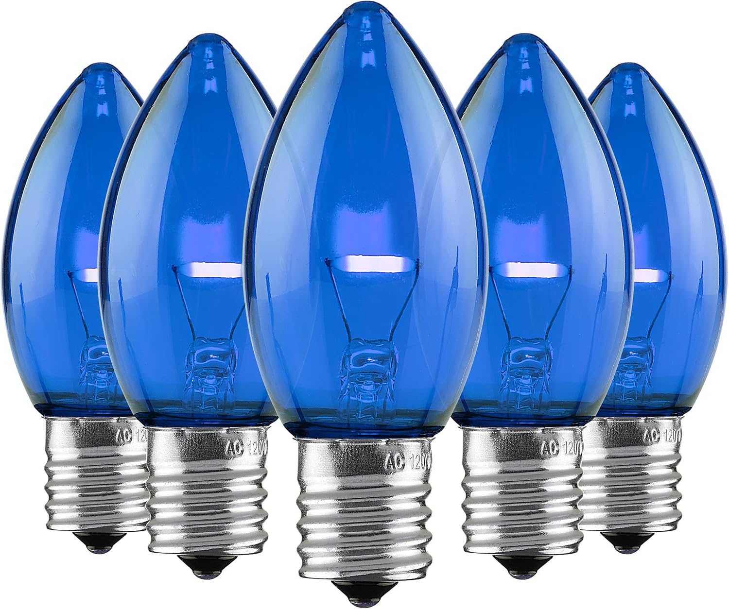 Set of 500 Holiday Lighting Outlet C9 LED Christmas Lights | Blue C9 LED Filament Lights | C9 Christmas Light Bulbs for Indoor & Outdoor Use | Traditional C9 LED Christmas Lights