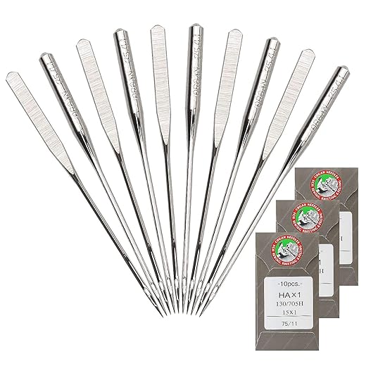 30Pcs Embroidery Needles for Brother Size 90/14 130/705H HAx1 Embroidery Machine Needles Sewing Needles for Brother Embroidery Machine (3 Pack of 10 Needles)